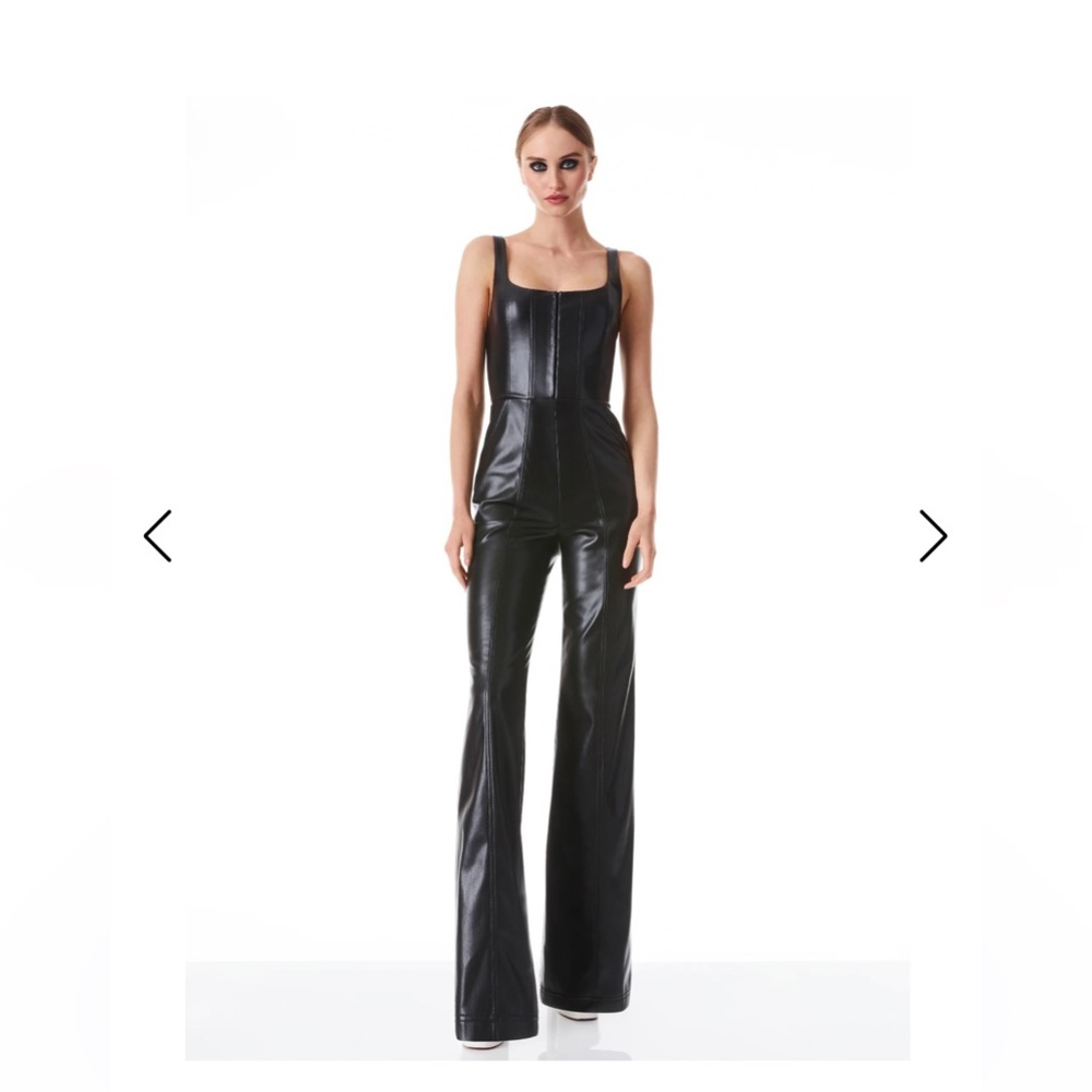 Alice and Olivia vegan Leather jumpsuit